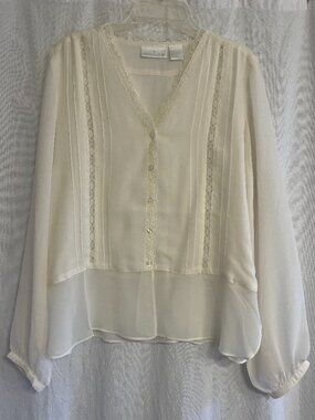Soft Surroundings cream colored silk blouse, size Medium